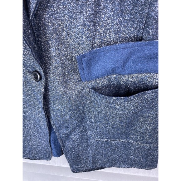 Banana Republic Women 8 Blazer Coat Wool Textured Knit Career Heathered Blue - Picture 5 of 13